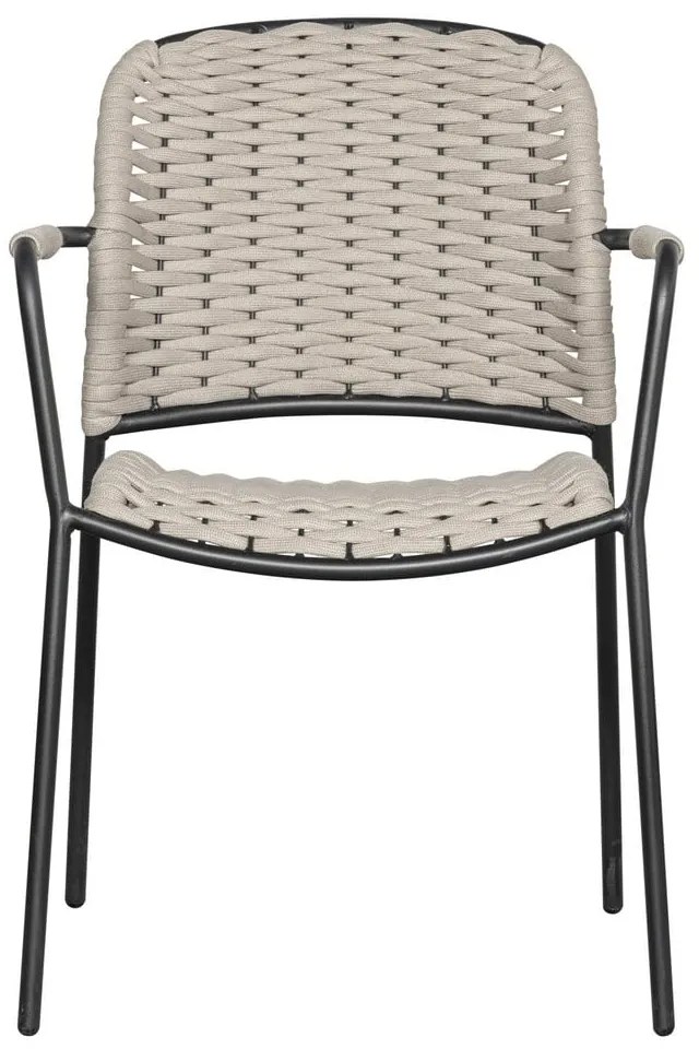 Fekete-bézs fém kerti szék szett 2 db-os Taku – Exotan