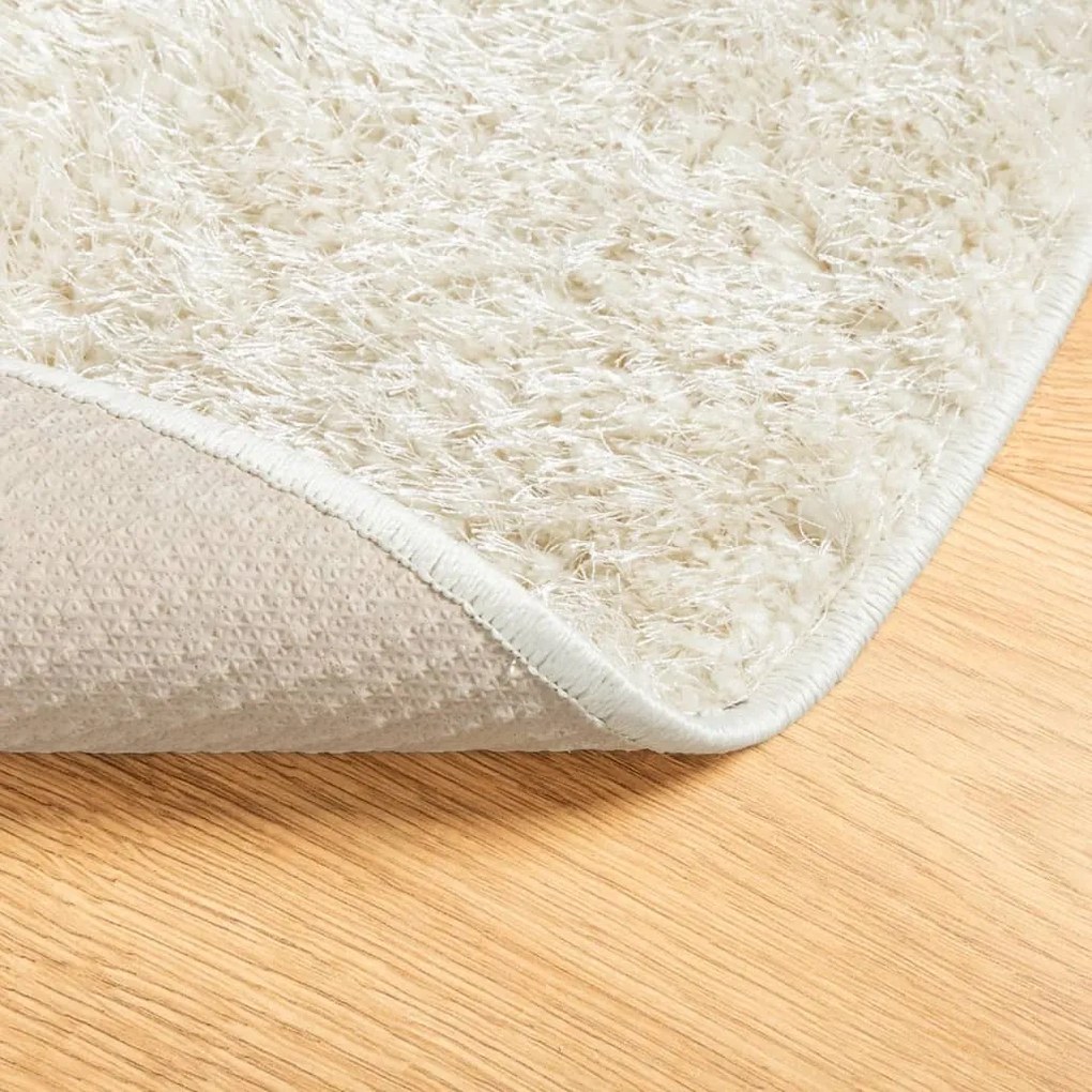 ISTAN krémszínű hosszú szálú fényes szőnyeg Ø 100 cm