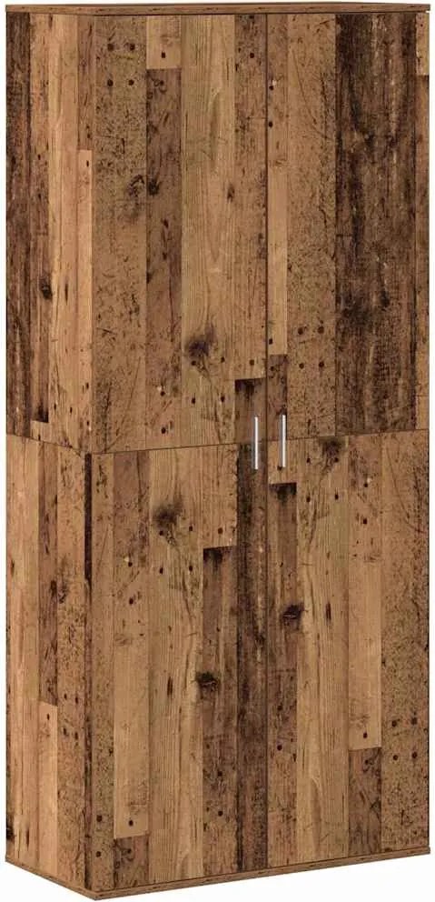 vidaXL Magasító polcokkal tárolóval Öreg fa 80 x 39 x 178 cm Faanyag
