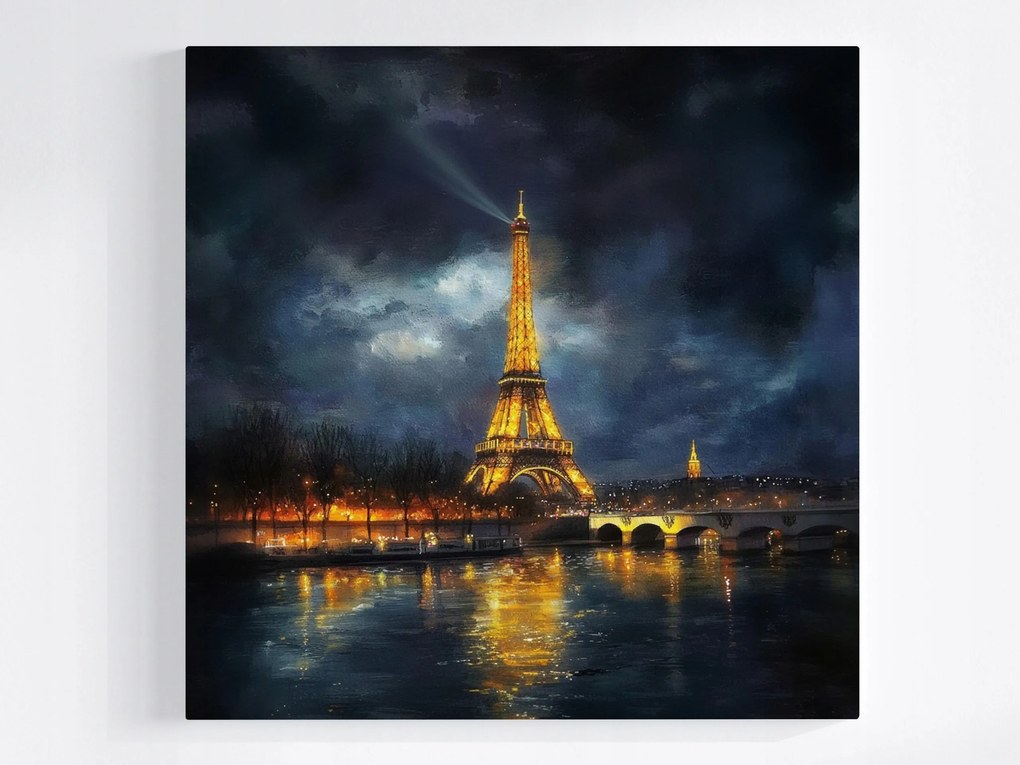 Canvas Vászonkép Franciaország Párizs Város Este Eiffel-torony 80x80