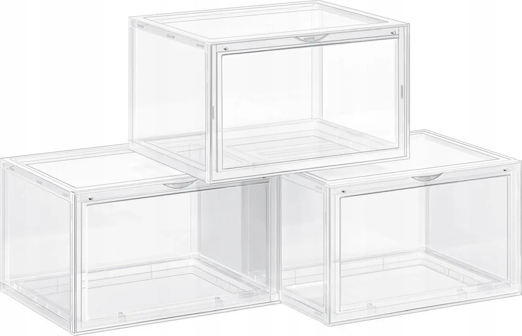 Praktikus rendszerező cipősszekrény játékok kiegészítők 3 átlátszó doboz