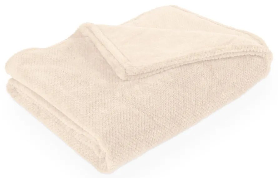 Elefántcsont színű mikroplüss takaró 150x200 cm Pippa – Tiseco Home Studio