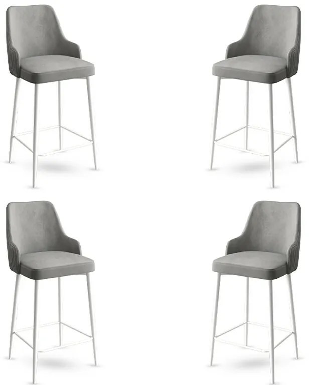 Enox Grey and White bárszék szett, 4 db, 4 db