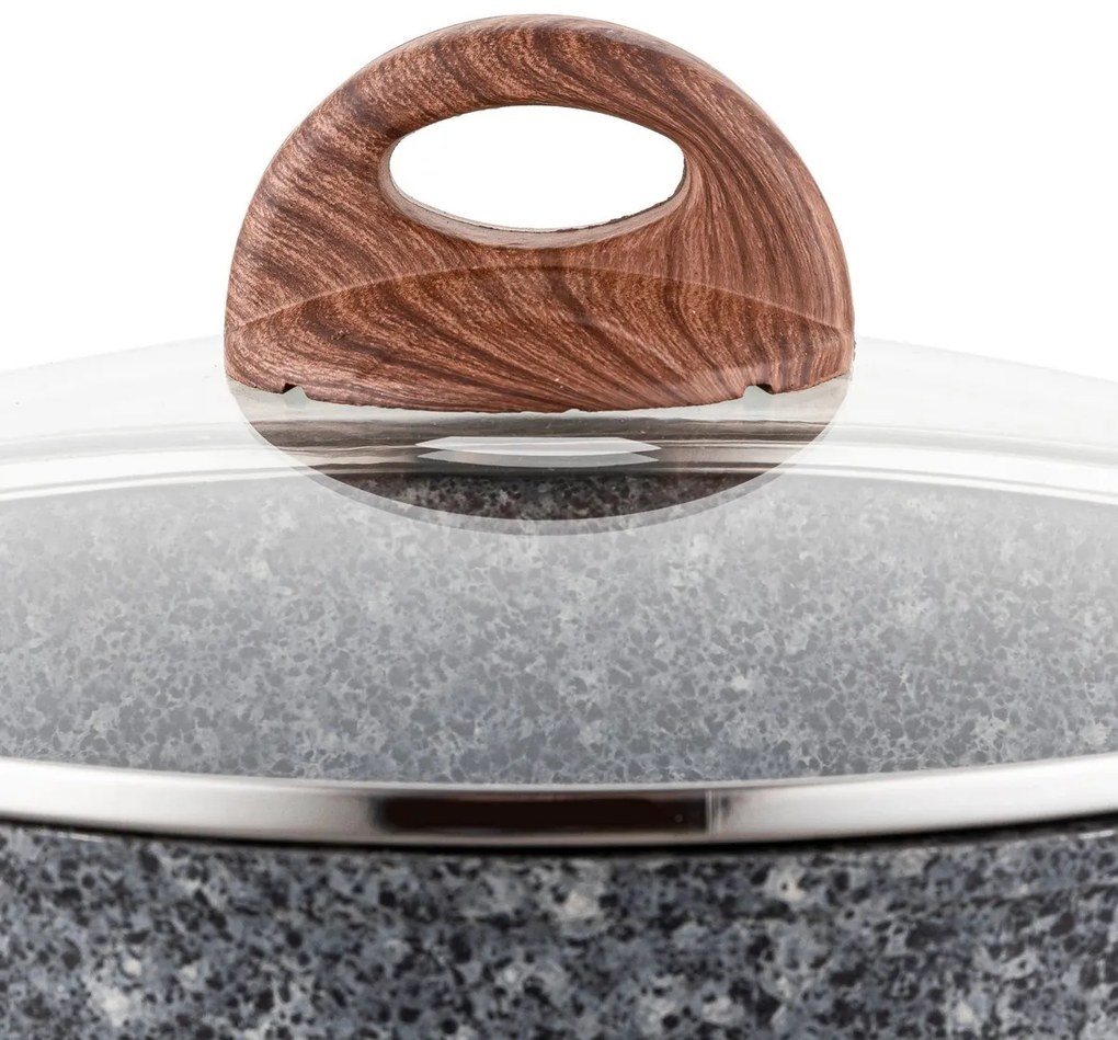 Florina Master MG edény fedővel , 28 cm, 6,1 l, szürke, 28 cm átmérőjű