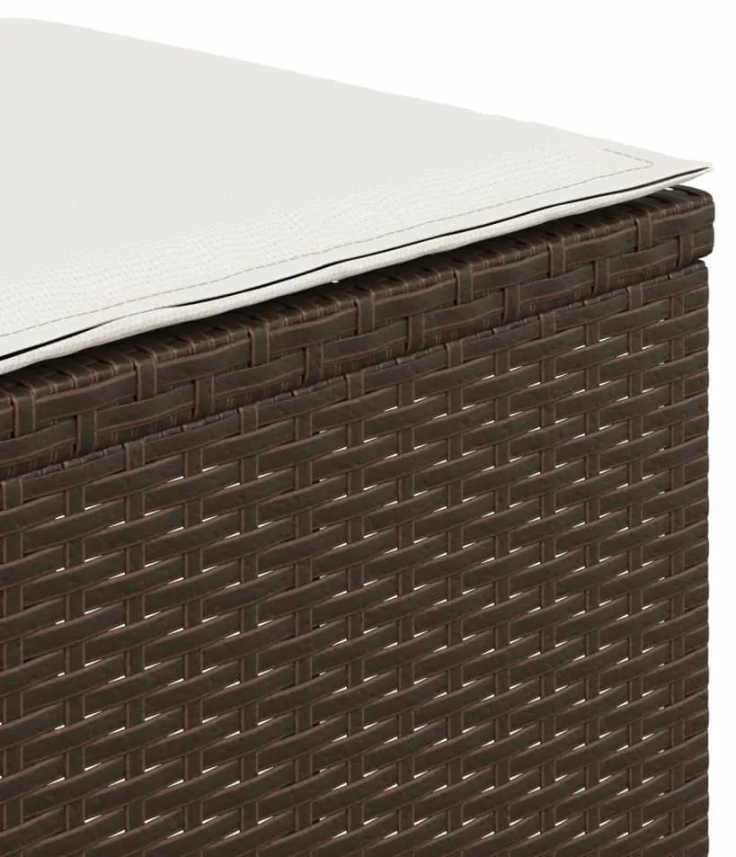 4 db barna polyrattan kerti szék párnával 40x40x35 cm