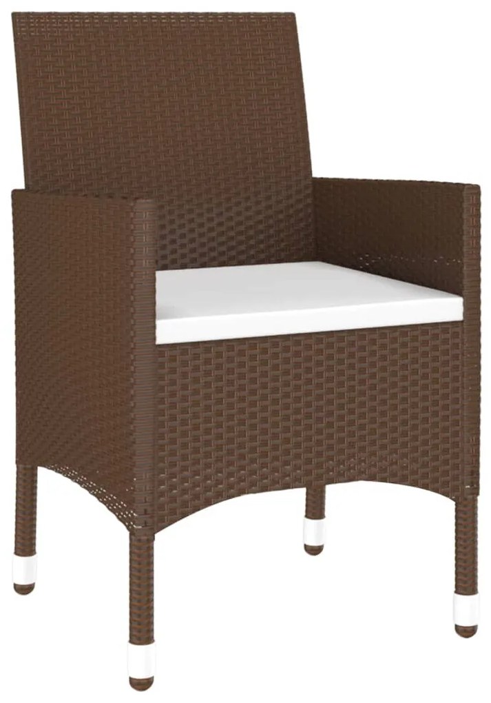 3 részes barna polyrattan kerti étkezőgarnitúra