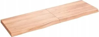 Polc, barna, 160x50x(2-6) cm, lakkozott tömör tölgyfa