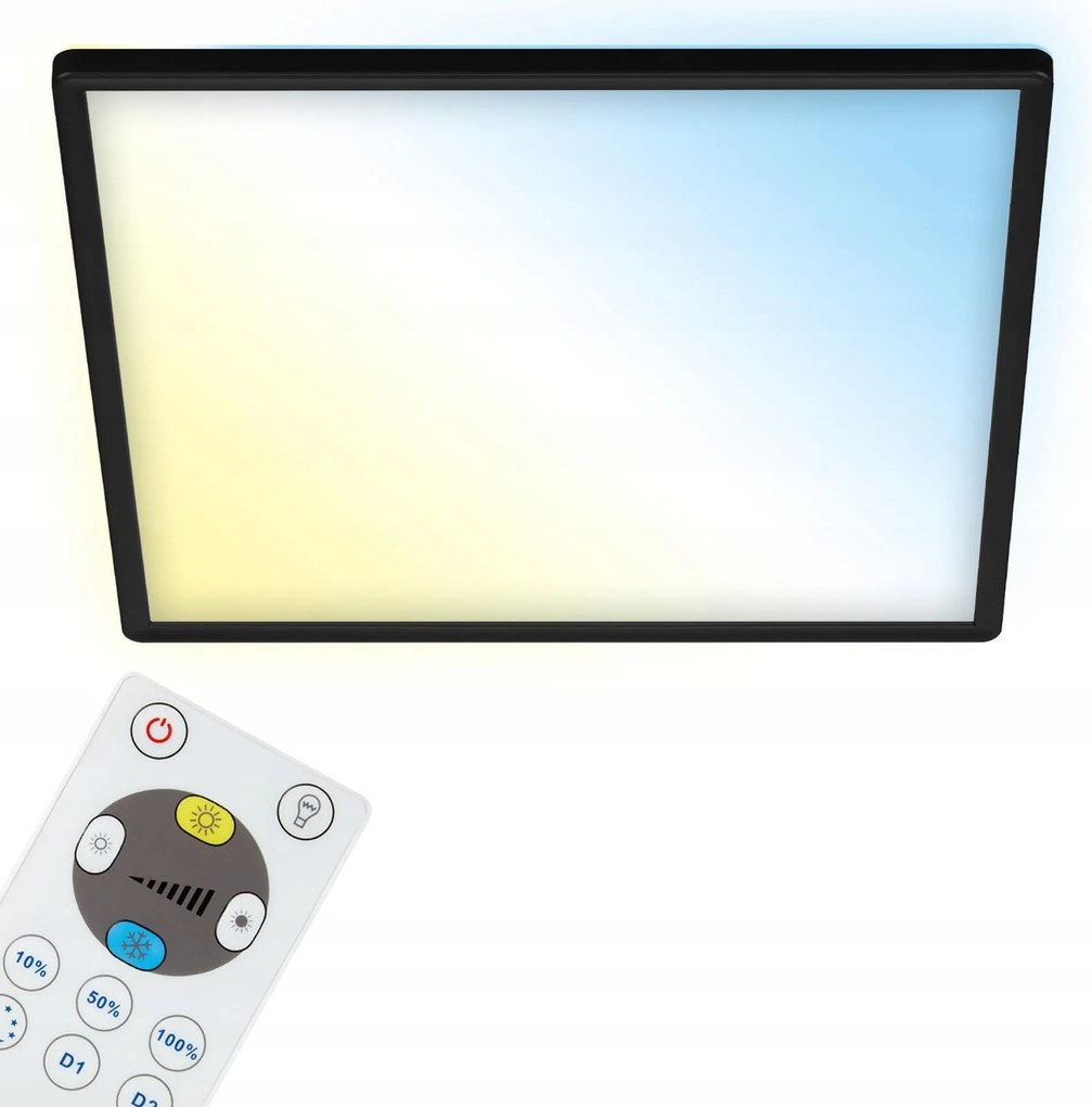 Briloner Slim Cct Led panel 42 cm 22 W fekete, távirányítóval