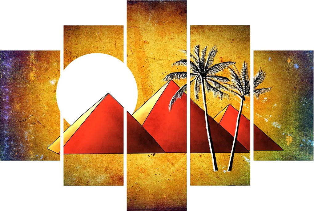 Festett egyiptomi piramisok képe (150x105 cm)