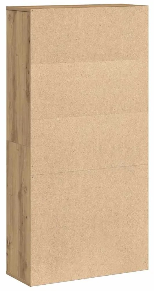 kézműves tölgy színű szerelt fa könyvespolc 60x24x120 cm