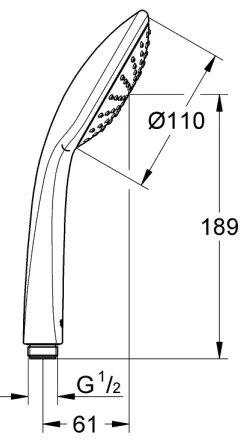 GROHE 27265000 - RAINSHOWER 130 kézi zuhany, fényes króm