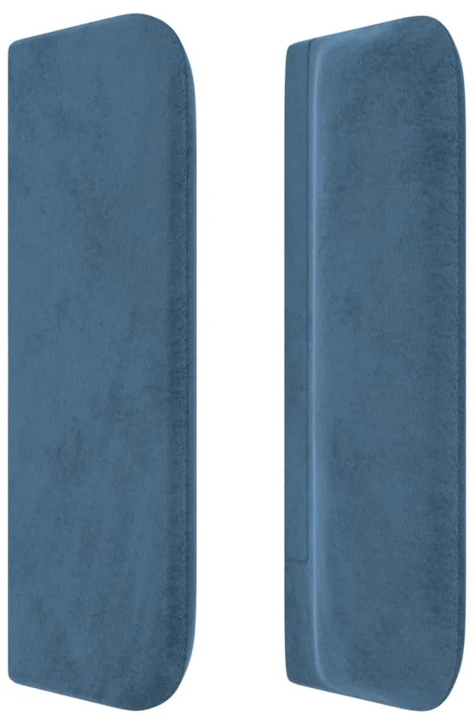 sötétkék bársony fejtámla 103x16x78/88 cm