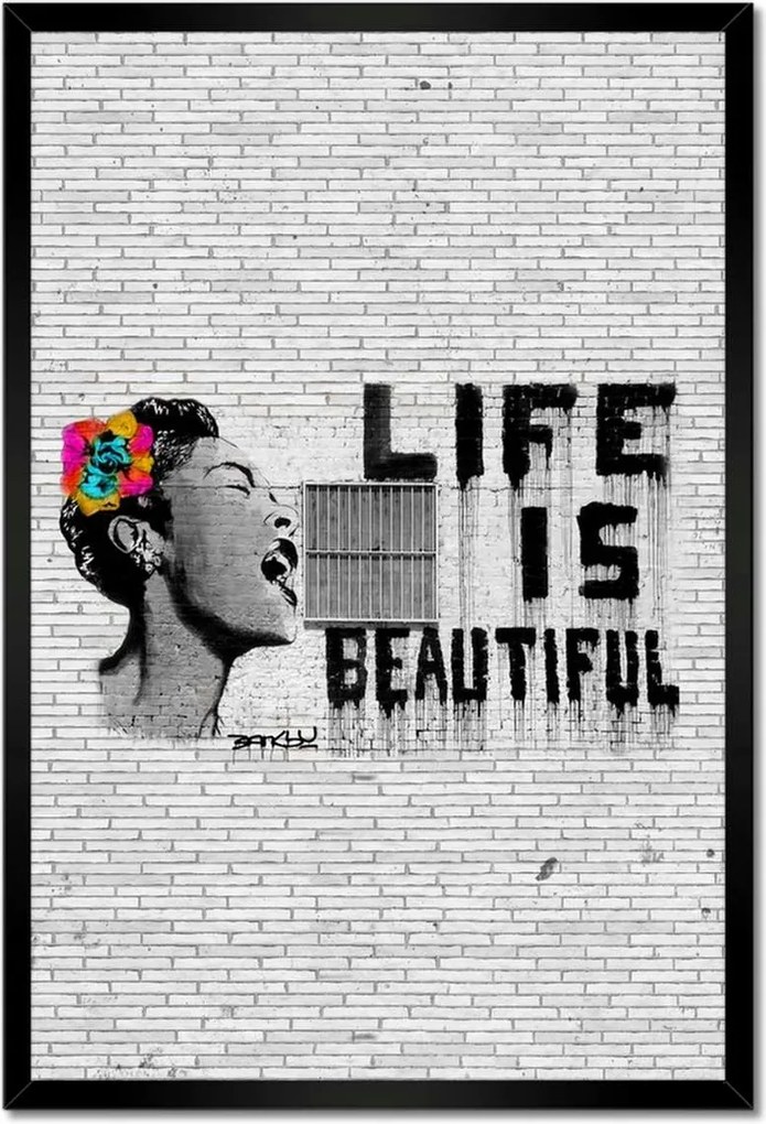 Poszterek keretben 40x60 Banksy Life is beautiful