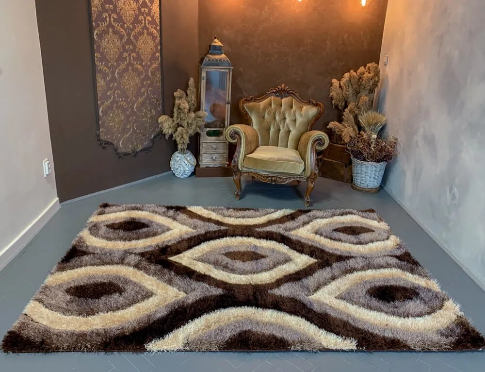 Elvira 3D Shaggy 0625 design szőnyeg (Beige) 80x150