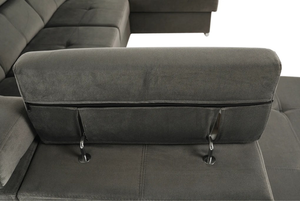 Ülőgarnitúra, szürkésbarna taupe, jobbos, LAMORA U