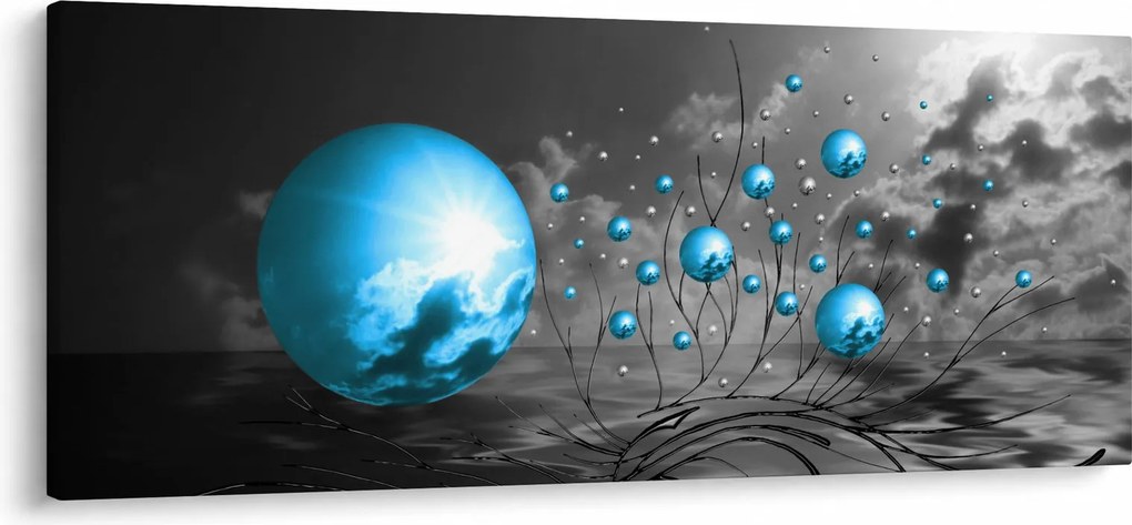 Sötétkék gömbök képe (120x50 cm)