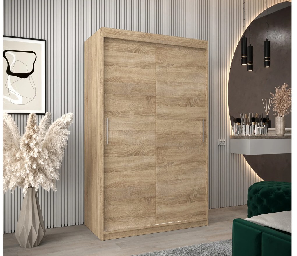 Ruhásszekrény 120 cm Toki (szonoma tölgy + matt fehér). 1064814