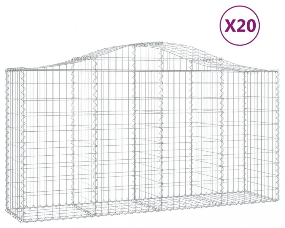 20 db íves horganyzott vas gabion kosár 200x50x100/120 cm