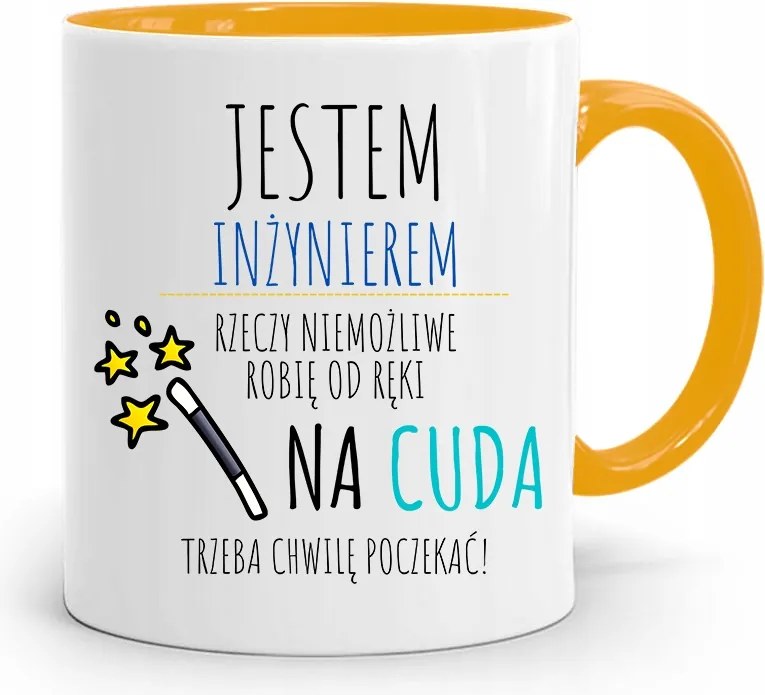 Mérnöknek Sárga Ajándék Bögre fényképes nyomtatással