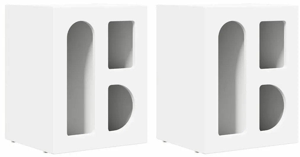 vidaXL Éjjeli asztal 2 pcs Fehér 40 x 35 x 50 cm Faanyag