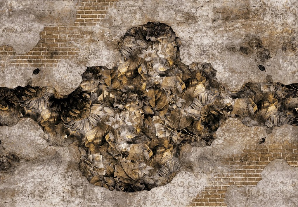 Fotótapéta Beton levelek vakolat minták beton virágok +ragasztó ajándék 208 x 146