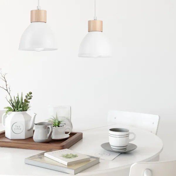 Csillár zsinóron NICO 2xE27/60W/230V fehér