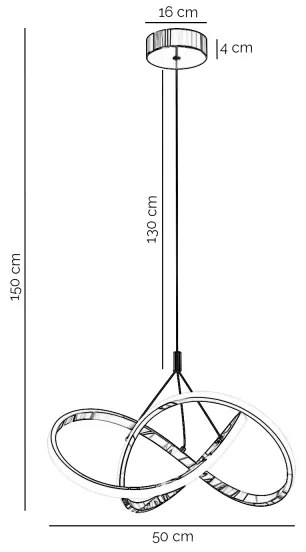 ONLI - LED Csillár zsinóron LOOP LED/40W/230V 4000K fényezett króm