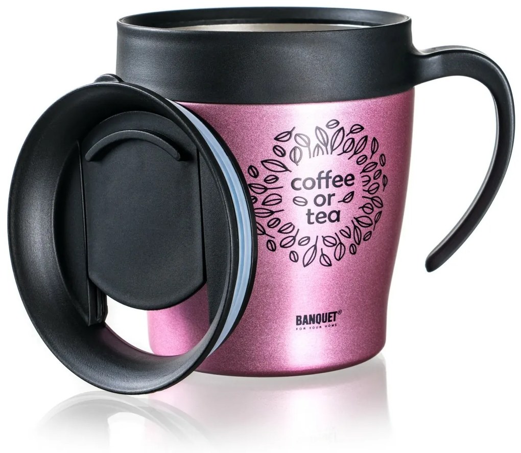 Banquet TAZZA 330 ml utazó termosz, rózsaszín