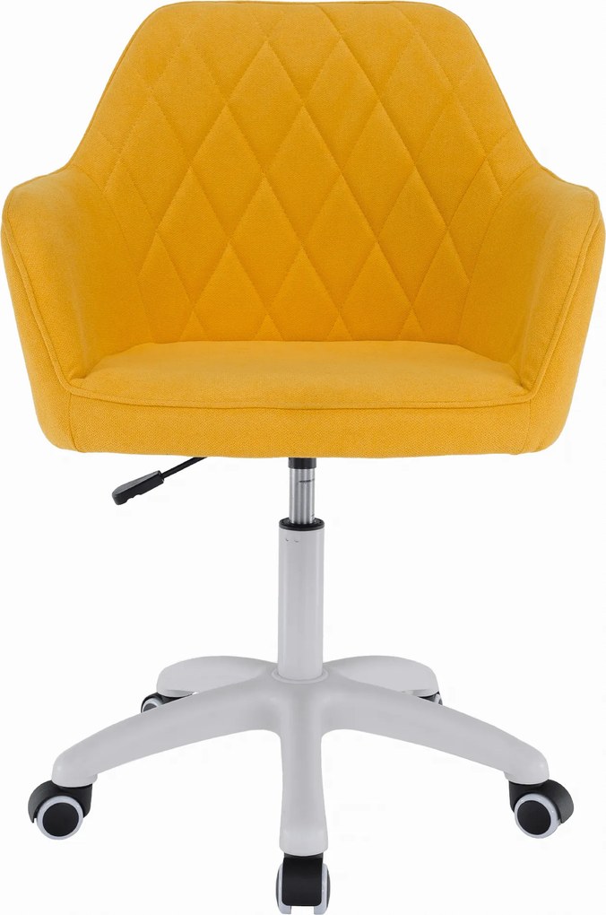 Irodai szék, szövet sárga/fehér, SANTY
