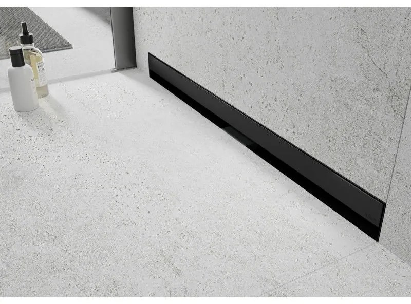 Mexen Lapos rozsdamentes fali zuhanytálca mintás FAL, fekete, 1730070