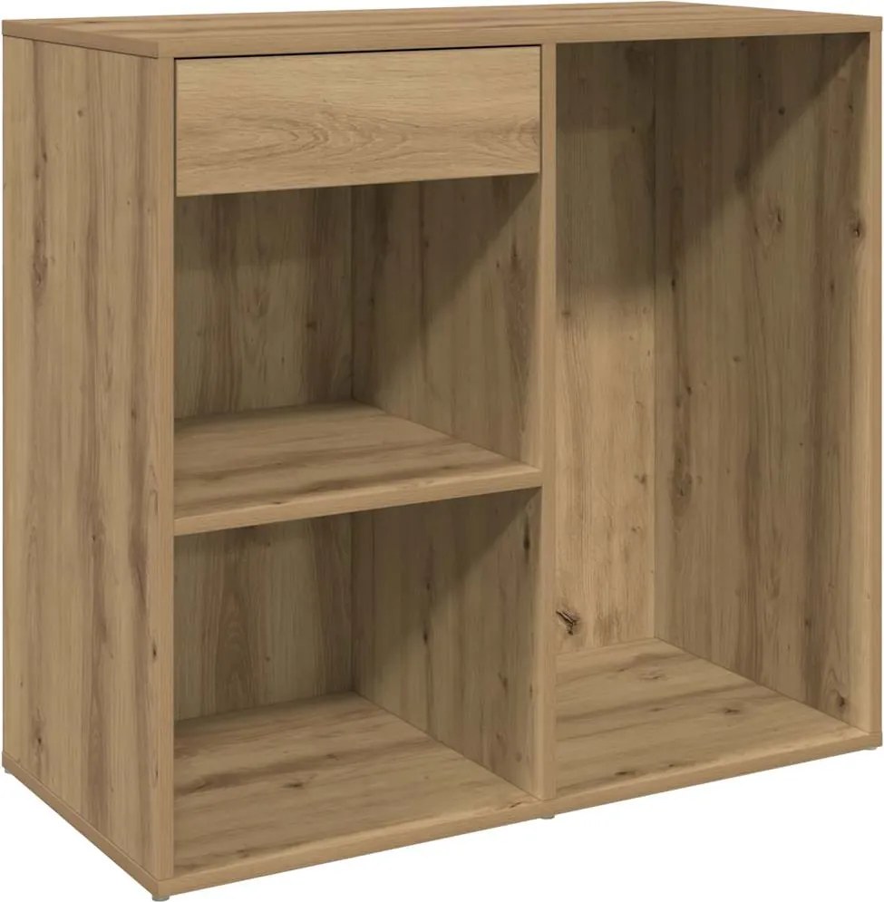vidaXL Kézműves tölgy színű szerelt fa pipereszekrény 80 x 40 x 75 cm