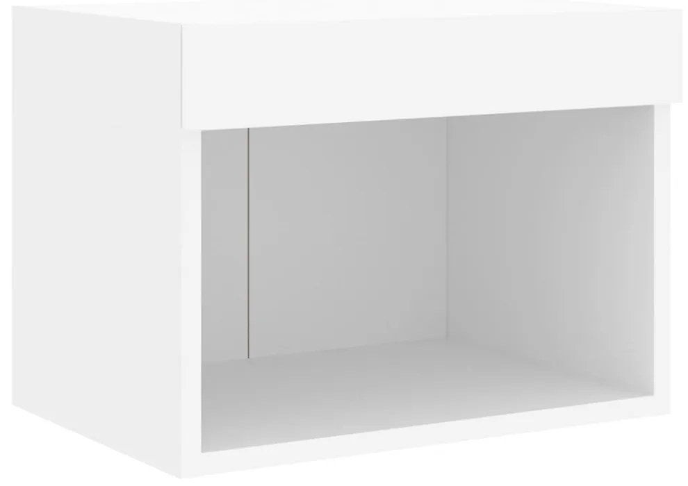 vidaXL 8 darab fehér szerelt fa fali TV-bútor LED-del