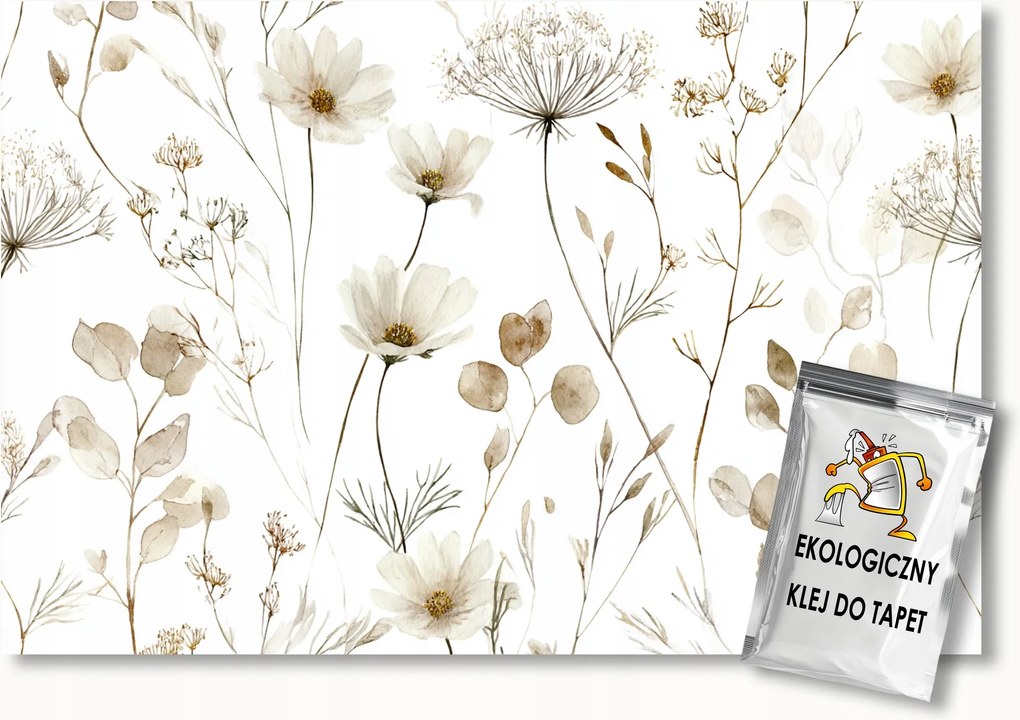 Fotótapéta Flizelina Természet Növényzet Bézs Virágok Gyógynövények 312x219 ragasztó