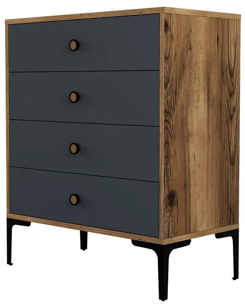 Lizbon Anthracite and Walnut komód