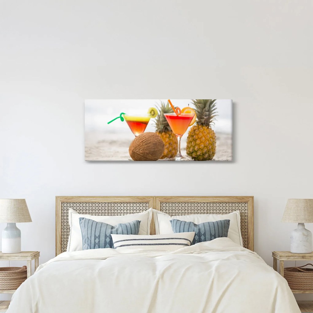 Ananász és csésze képe a strandon (120x50 cm)