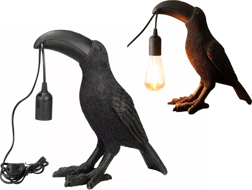 Tukan Állólámpa asztali fekete matt nappali dekoráció