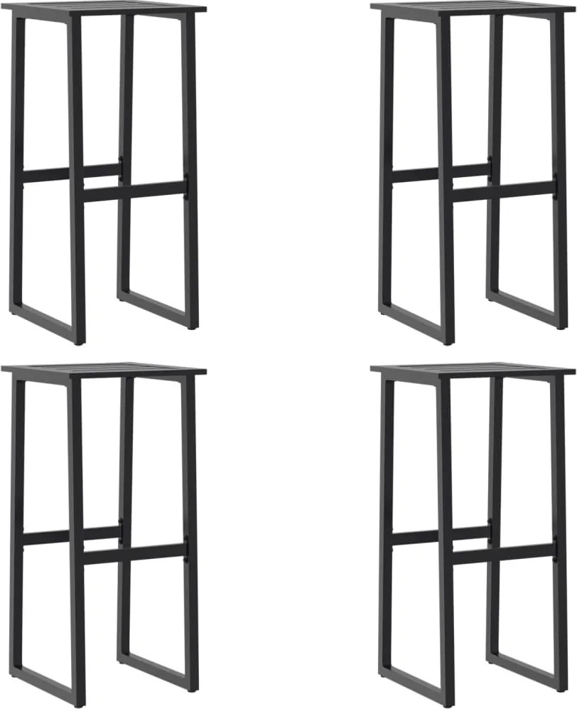 vidaXL 4 db fekete porszórt acél bárszék 38 x 38 x 80 cm