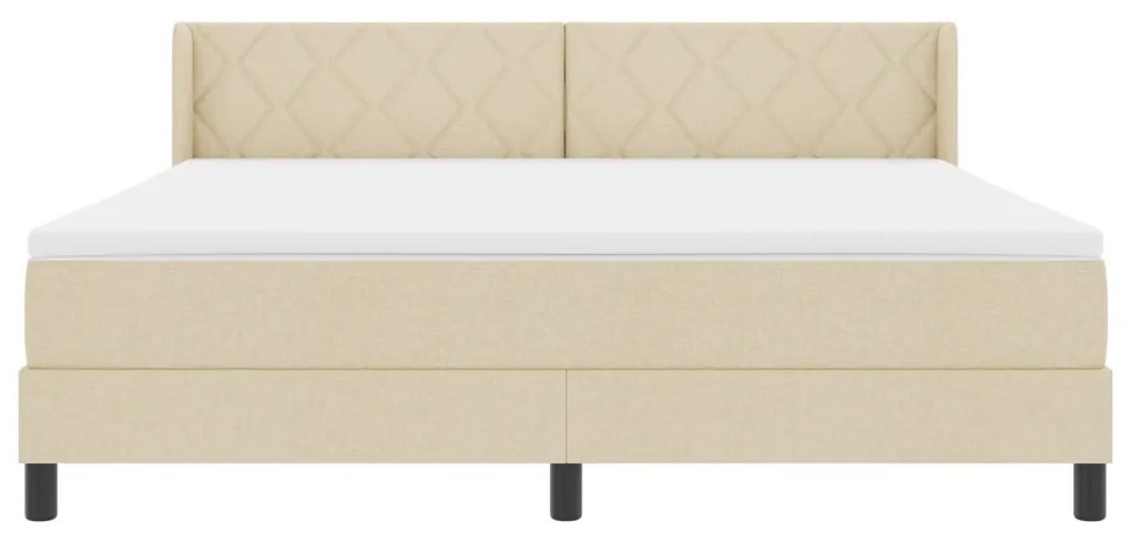 boxspringágy matraccal, krém színben, 180 x 200 cm, szövet