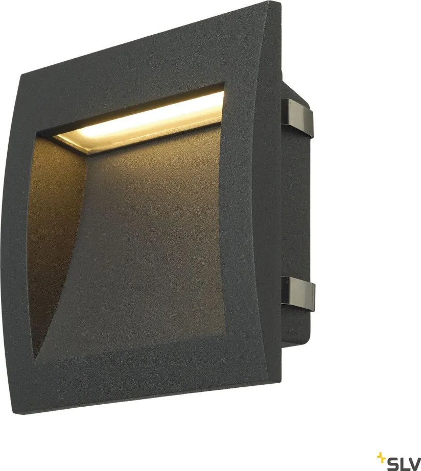 SLV 233615 DOWNUNDER Kültéri Falba Építhető Lámpa Antracit, Fekete LED IP55