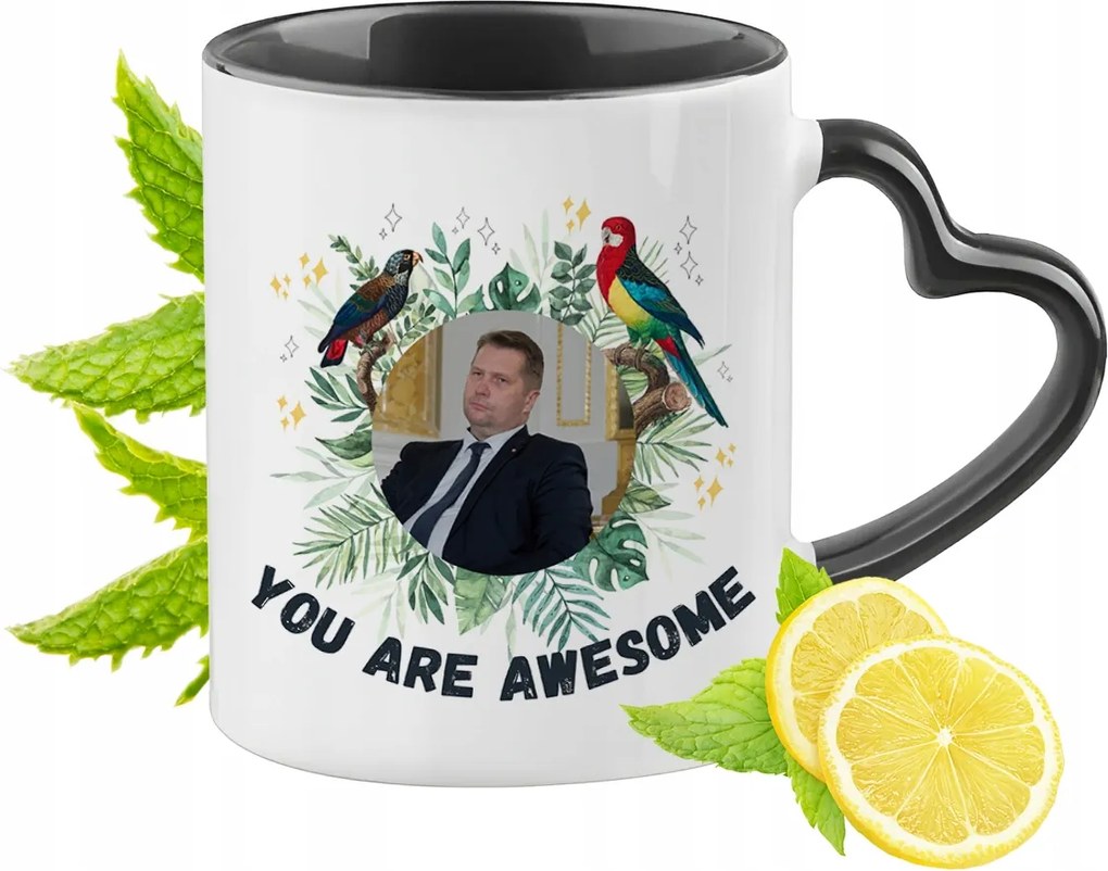 Fekete Pis Bögre Fekete Szív Alakú Füllel Ajándék Nyomtatott