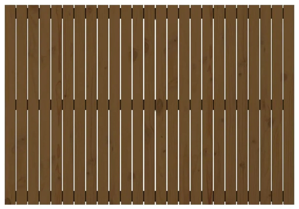 mézbarna tömör fenyőfa fali fejtámla 159,5x3x110 cm