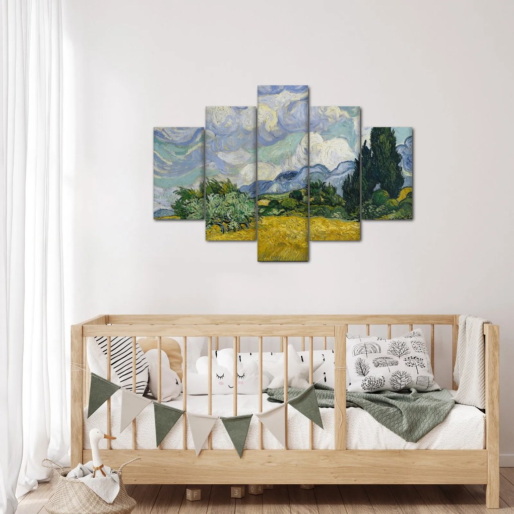 Kép - Vincent van Gogh, Wheat Field with Cypresses, reprodukciók (150x105 cm)