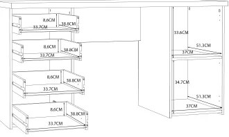 Íróasztal ARENO barna/grafit