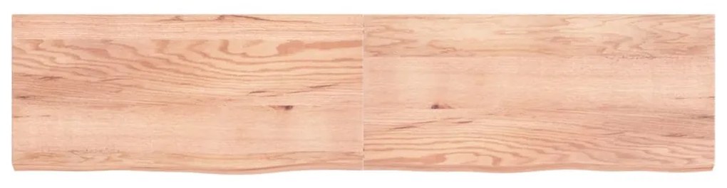 világosbarna kezelt tömör tölgyfa fali polc 220 x 50 x (2-6) cm