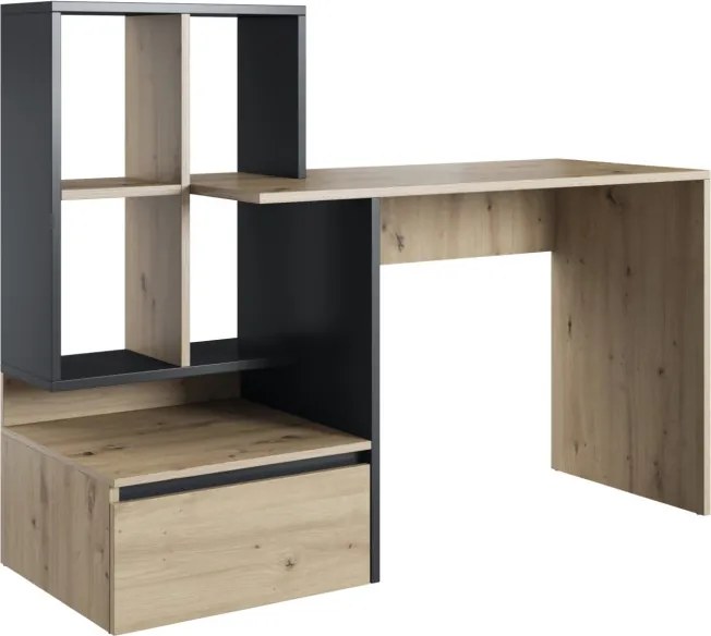 Íróasztal Artisan tölgy / antracit színkombinációban – PACO PC02