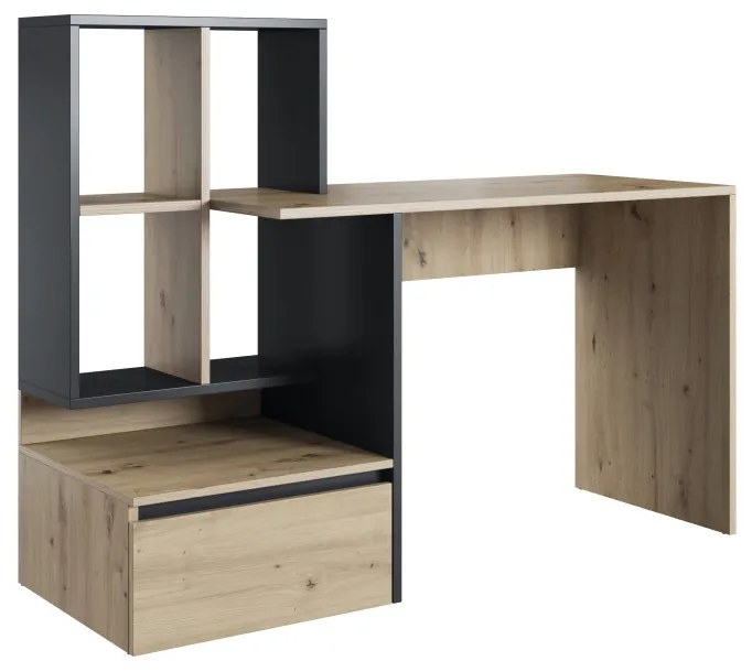 PACO Íróasztal Artisan Tölgy/Antracit Színben. PC 02