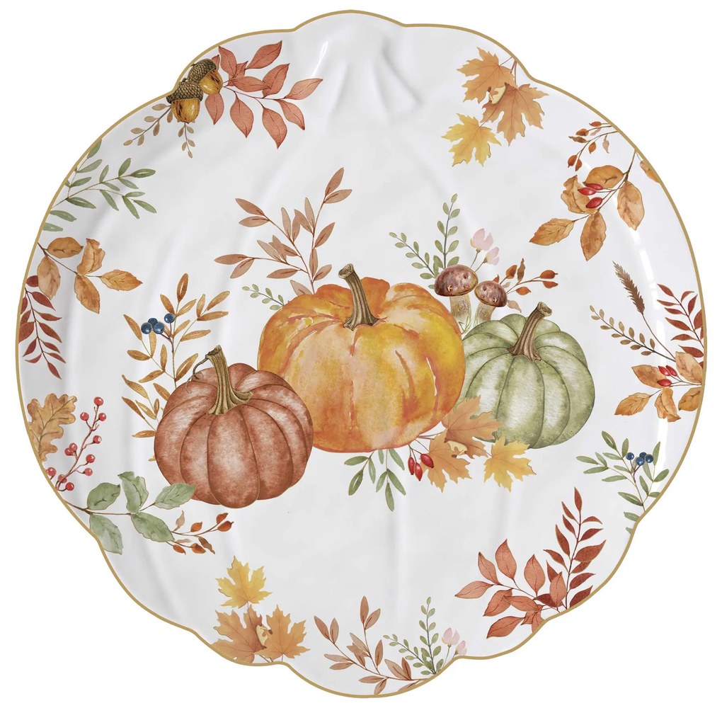 Őszi Mintával dísztökkel díszített Porcelán tál Harvest
