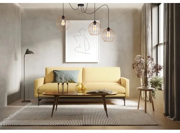 Csillár zsinóron MATT 3xE27/60W/230V pók fekete/réz