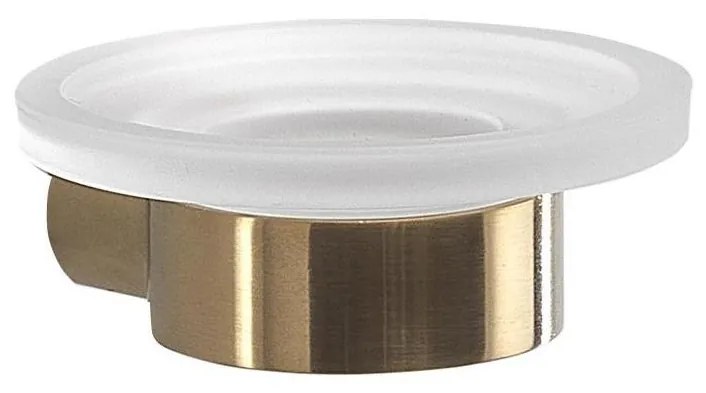 Gedy - PIRENEI falra szerelhető szappantartó, opálüveg/matt arany