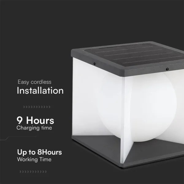 LED napelemes fali lámpa LED/8W/3,7V IP65 3000K